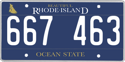 RI license plate 667463