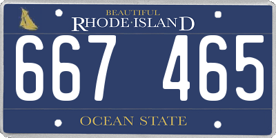 RI license plate 667465