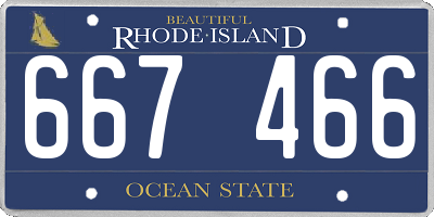 RI license plate 667466