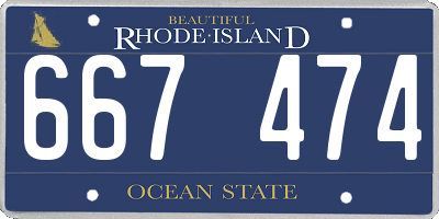RI license plate 667474