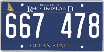 RI license plate 667478