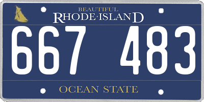 RI license plate 667483