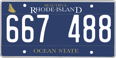 RI license plate 667488