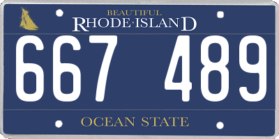 RI license plate 667489