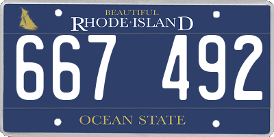 RI license plate 667492