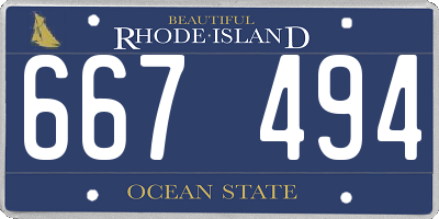 RI license plate 667494