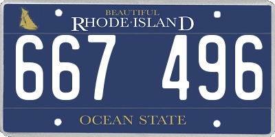RI license plate 667496
