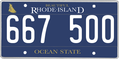 RI license plate 667500