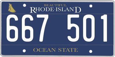 RI license plate 667501
