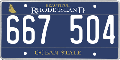 RI license plate 667504