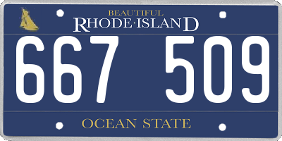 RI license plate 667509