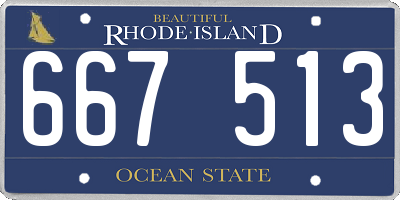 RI license plate 667513