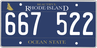 RI license plate 667522