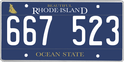 RI license plate 667523