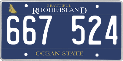 RI license plate 667524