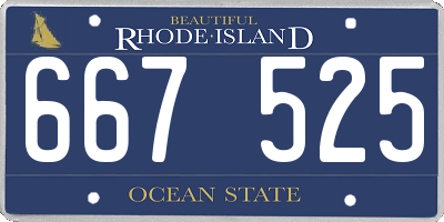 RI license plate 667525