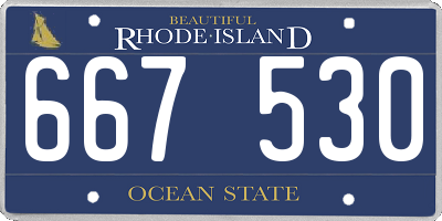 RI license plate 667530