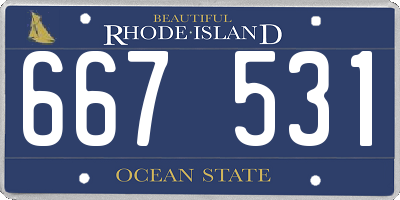 RI license plate 667531