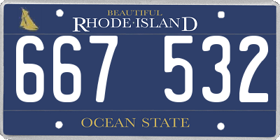 RI license plate 667532