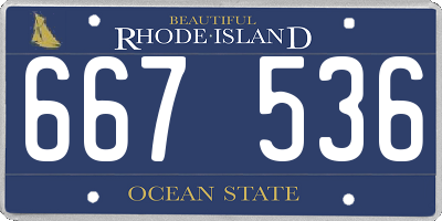 RI license plate 667536