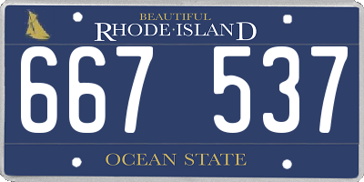 RI license plate 667537