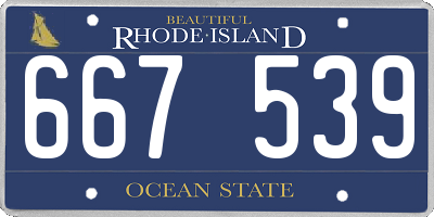 RI license plate 667539