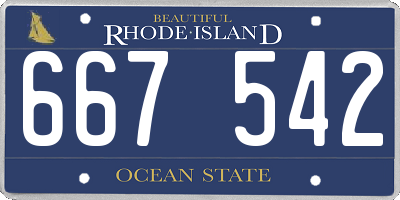 RI license plate 667542