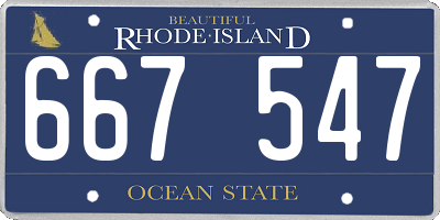 RI license plate 667547