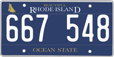 RI license plate 667548