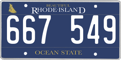 RI license plate 667549