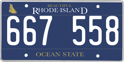 RI license plate 667558