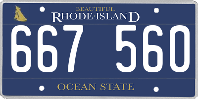 RI license plate 667560