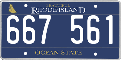 RI license plate 667561