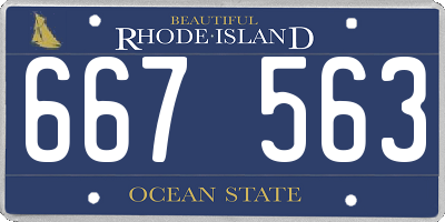 RI license plate 667563