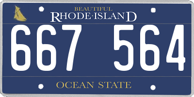 RI license plate 667564