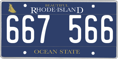 RI license plate 667566