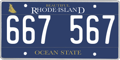 RI license plate 667567
