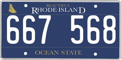 RI license plate 667568