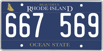RI license plate 667569