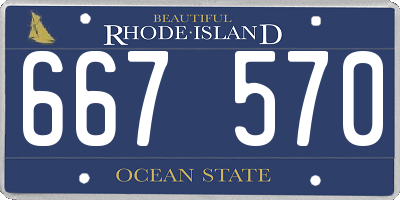 RI license plate 667570