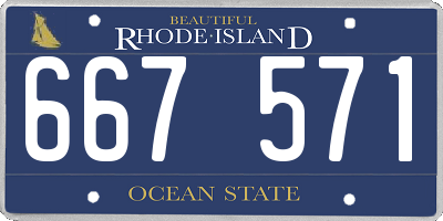 RI license plate 667571
