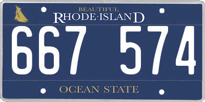 RI license plate 667574