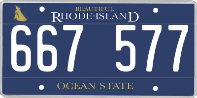 RI license plate 667577