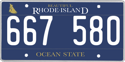 RI license plate 667580