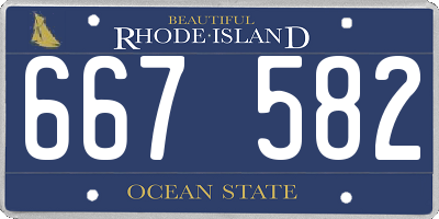 RI license plate 667582