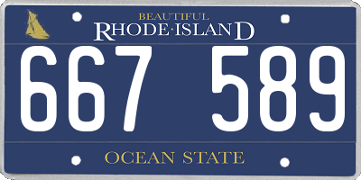 RI license plate 667589