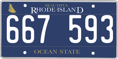 RI license plate 667593