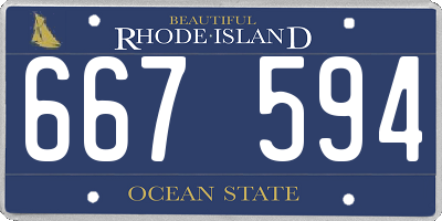 RI license plate 667594