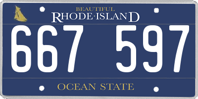 RI license plate 667597