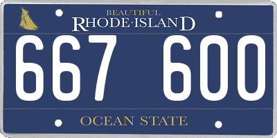 RI license plate 667600